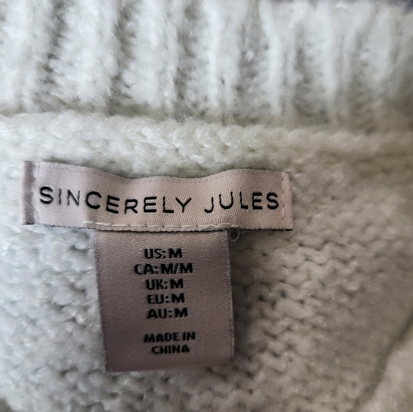 Sincerely Jules Cropped Fair Isle Wool Blend Knit Sweater Size M - Picture 2 of 6